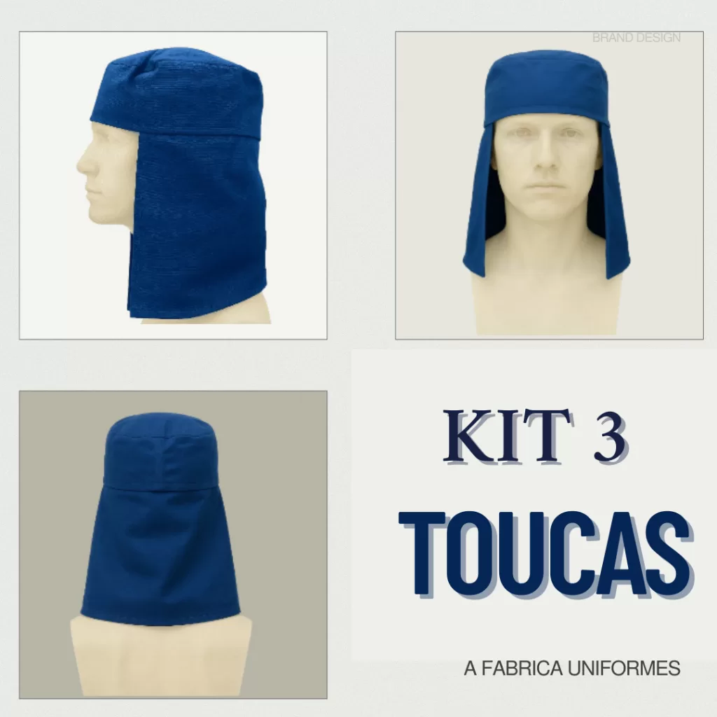 Kit 3 Touca Brim Soldador Proteção Sol Trabalho Pesado Capuz Legionário Agricultor