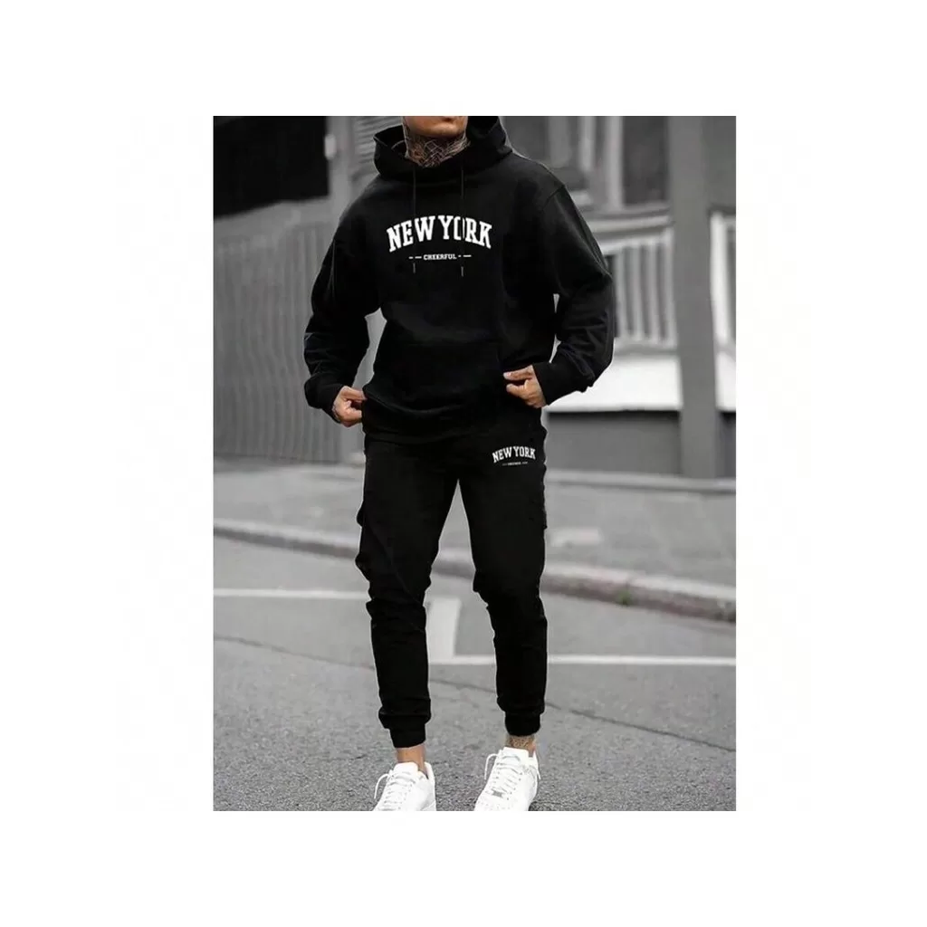 Kit Conjunto Masculino Calça e Blusa de Frio Moletom Casual New York Tendencia