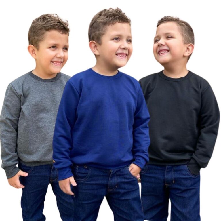 Kit 3 Blusas de Frio Infantil Moletom Moletinho Go