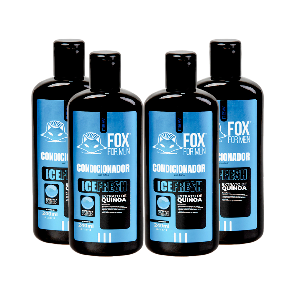 CONDICIONADOR ICEFRESH 240ML – FOX FOR MEN – 4 UNIDADES
