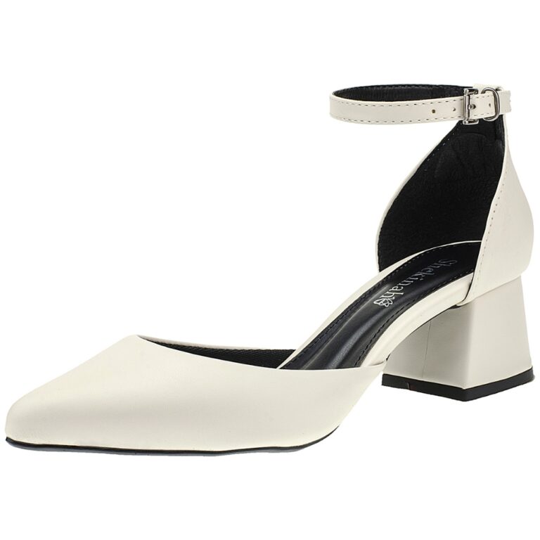 Sapato Feminino Scarpin Bico Fino Salto Bloco Gros