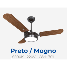 VENTILADOR TETO VALEN LED BRANCO FRIO 6K 220V PRET
