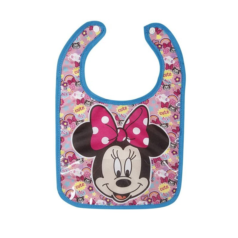 Babador Infantil Bebe com Botão Menina Minnie Disney