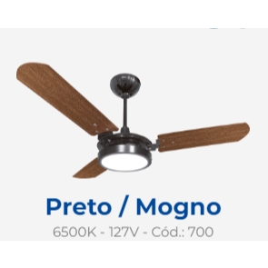 VENTILADOR TETO VALEN LED BRANCO FRIO 6K 127V PRET