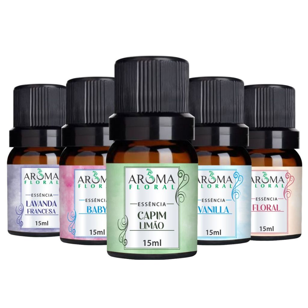 Kit 5 Essências para Aromatizador elétrico e Umidificador Difusor a Base de Água