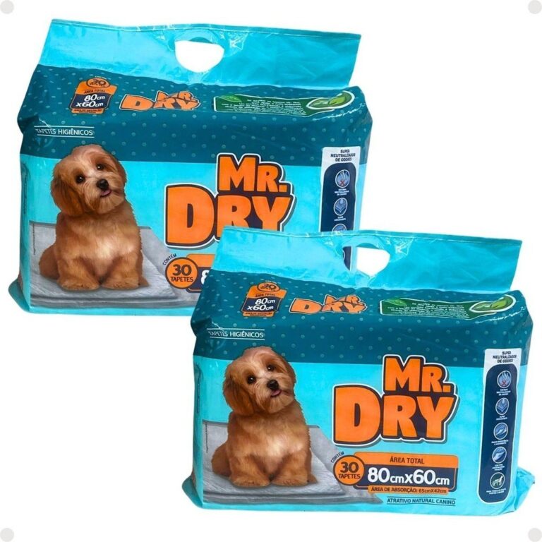 Kit Mr. Dry: 2 Tapetes Higiênicos 80x60cm Com 30 