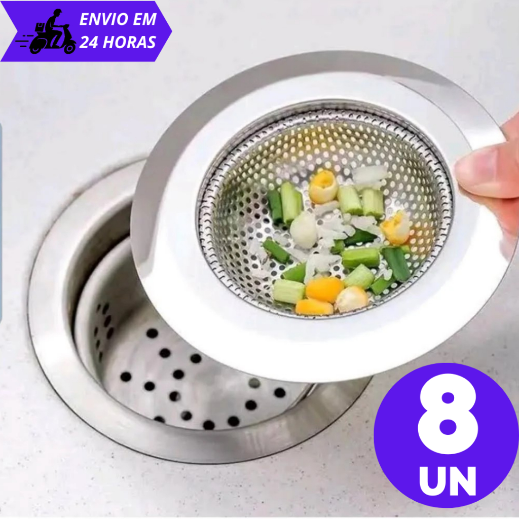 Ralo Para Pia Cozinha Ralinho para Banheiro Cuba Area de Serviço 7cm Em Aço Inox