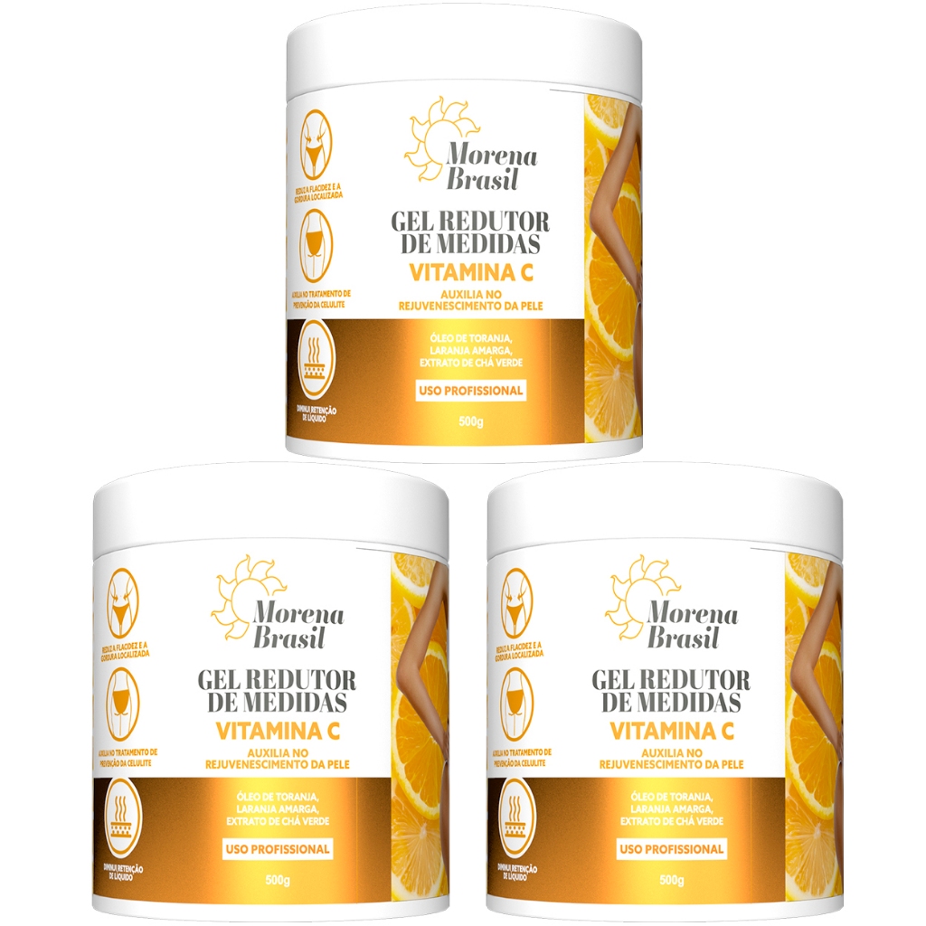 Kit 3 Gel de Massagem Laranja Amarga Morena Brasil | 500g