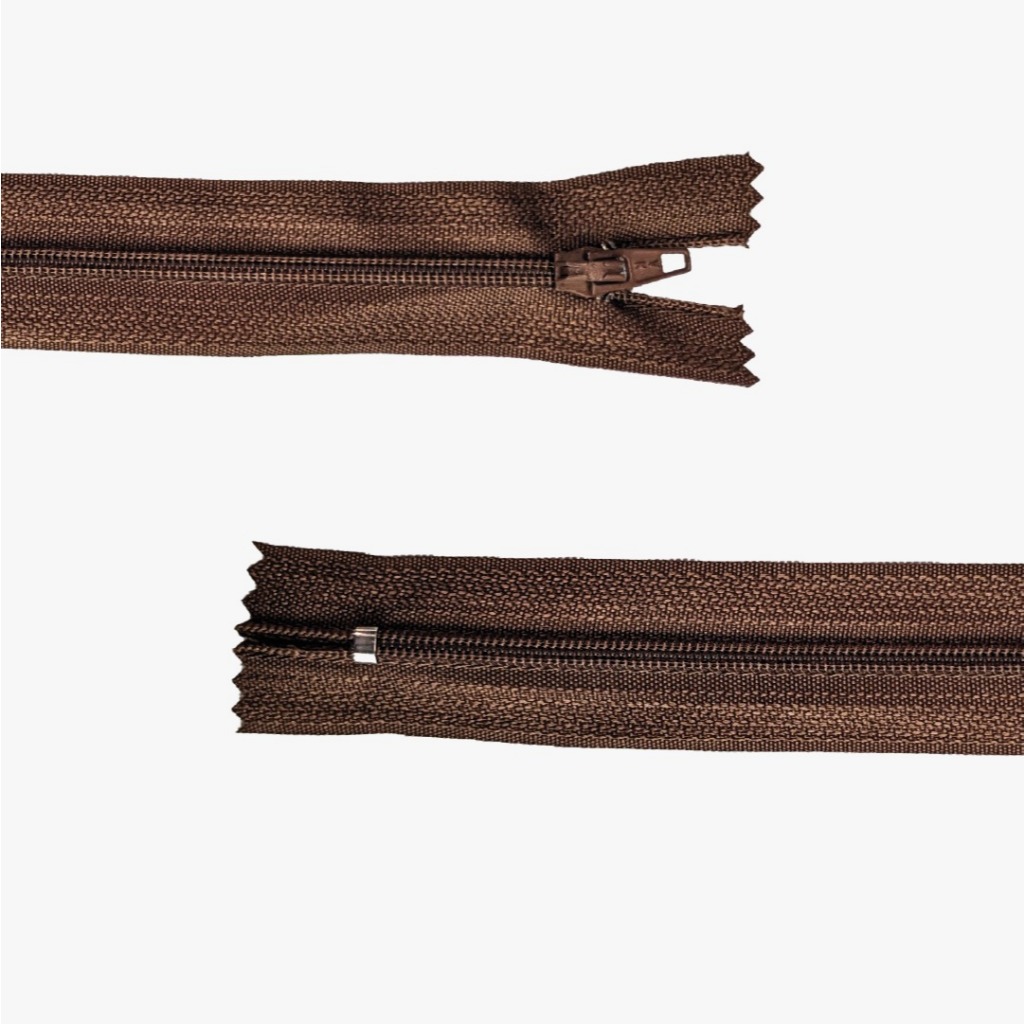Zíper Nylon – 15 CM – Marrom -10 Unidades
