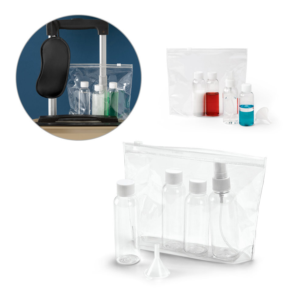Bolsa de cosméticos hermética em PVC para viagem