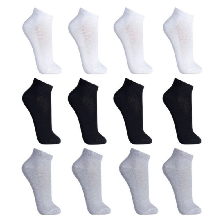 Kit 12 Meias ou 6 Pares de Meias Soquete curta alg