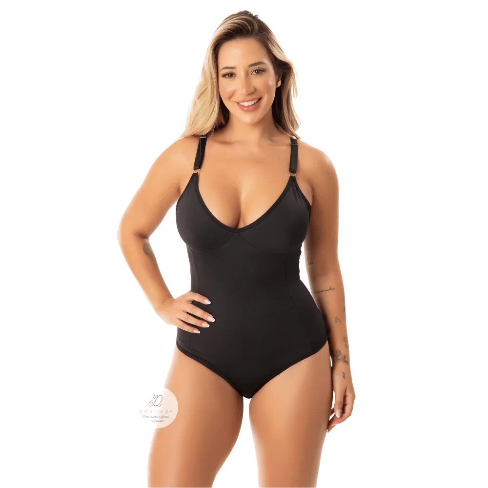 Cinta Modeladora Body Compressão Suplex Plus Alça Reforçada Sem Bojo Feminino