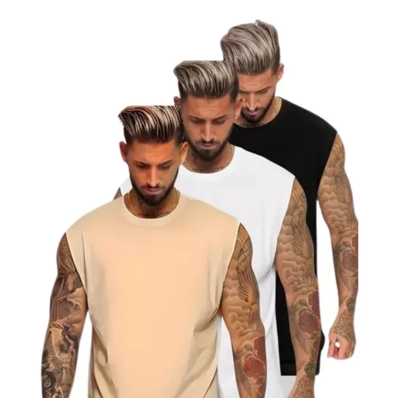 Kit Regata Oversized Alongada Camiseta Regata Oversized Treino Academia Streetwear