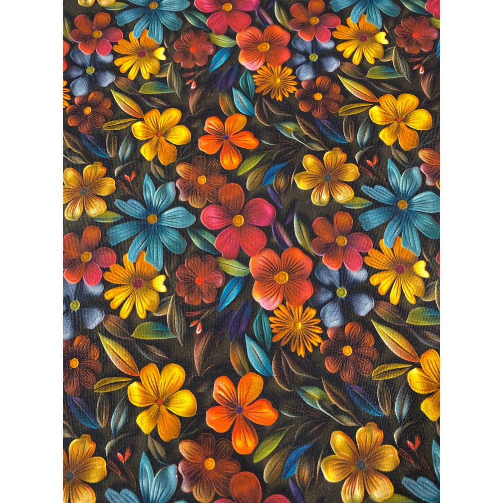 Tecido Tricoline Estampado Digital 100% Algodão – Floral