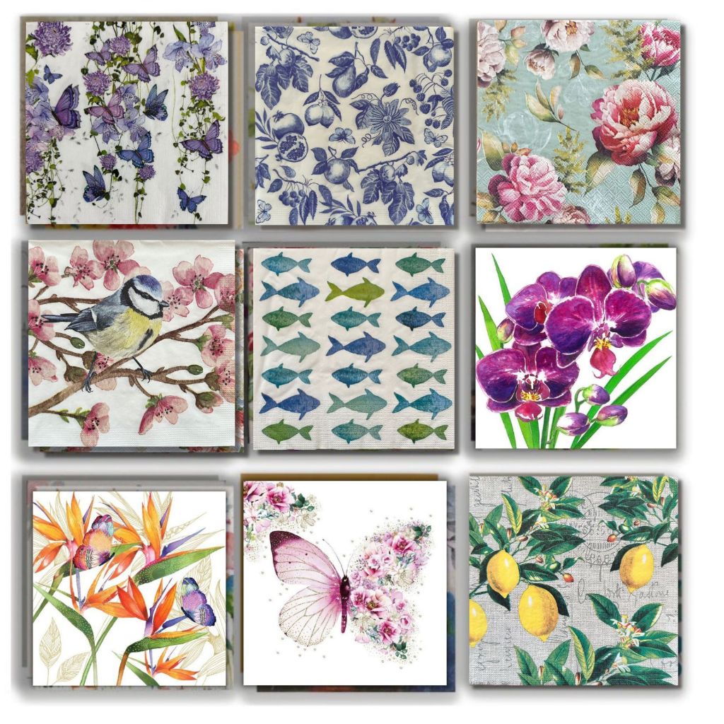 Guardanapo para Decoupage Kit c/4 Folhas Iguais – Escolha o Modelo