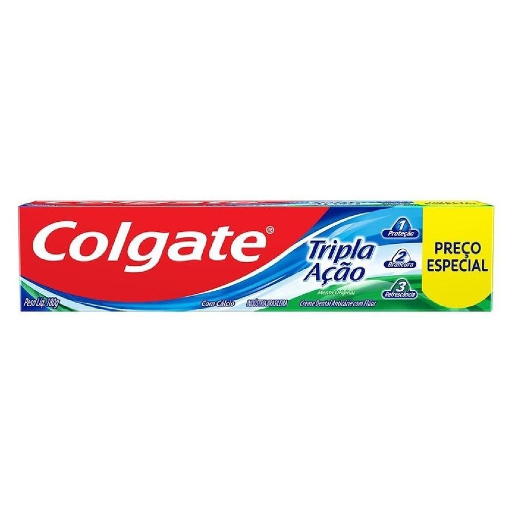 Creme Dental Colgate Tripla Acao Menta Original 180g Preco Especial