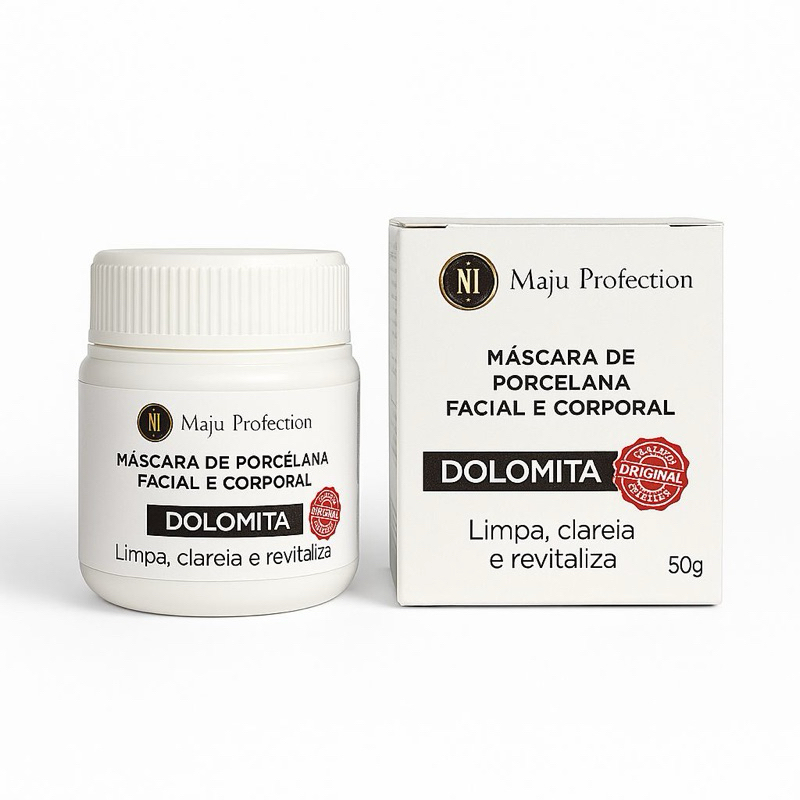 Creme Facial e Corporal de Porcelana Dolomita Limpa Clareia e Revitaliza a Pele