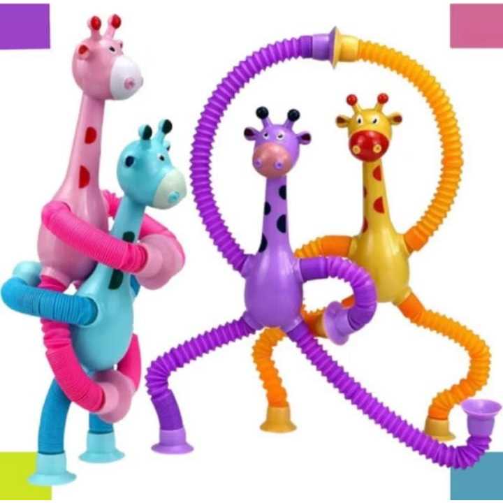 Kits Com Até 4 Girafas de Brinquedo Infantil Gira