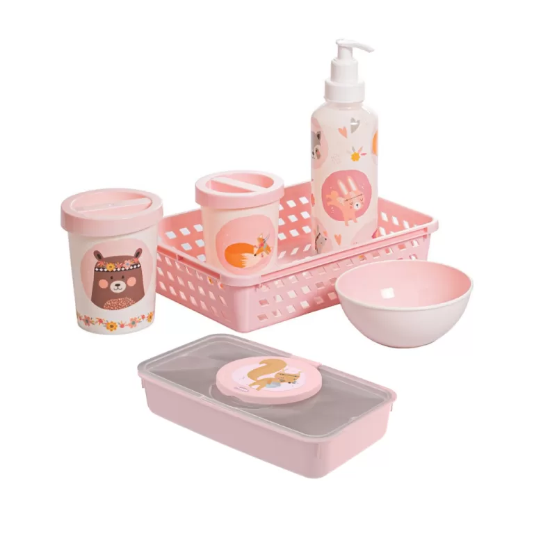 Kit Higiene Infantil 6 Peças Porta Lenço Umedeci