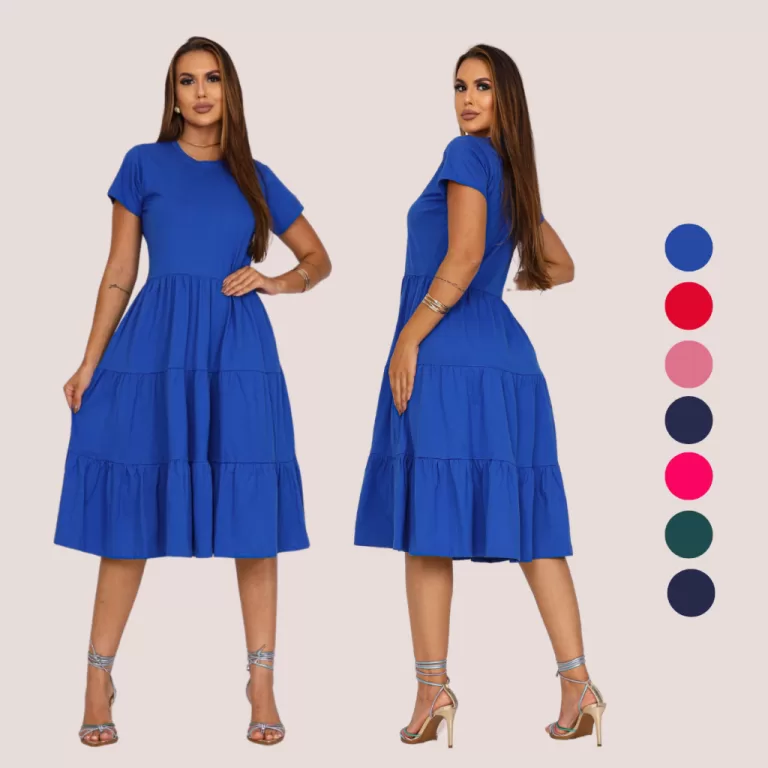 Vestido Feminino Três Marias Algodão Rodado Conf