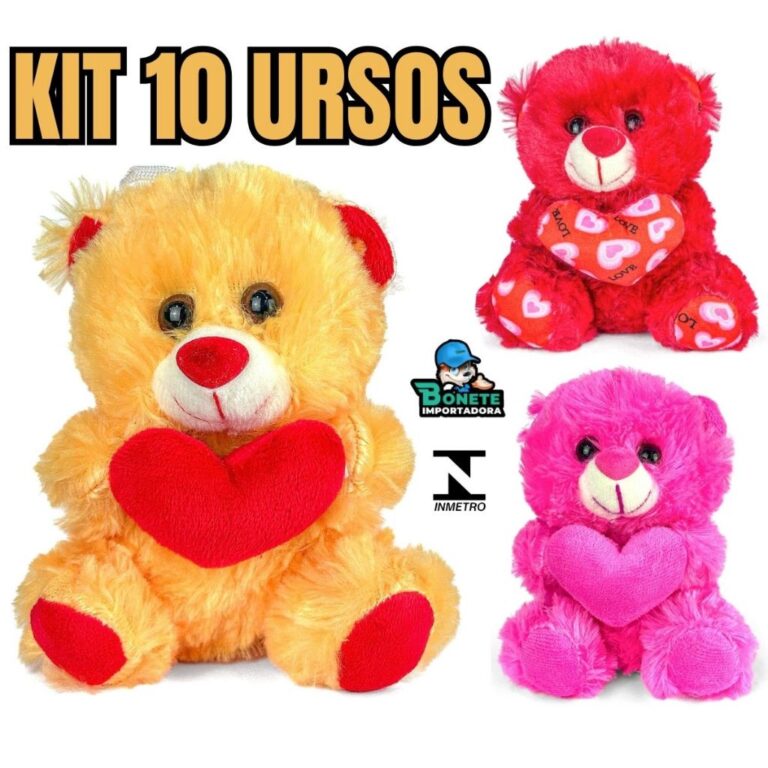 Kit 10 Ursinhos de Pelúcia 15cm  Presentes, Cesta