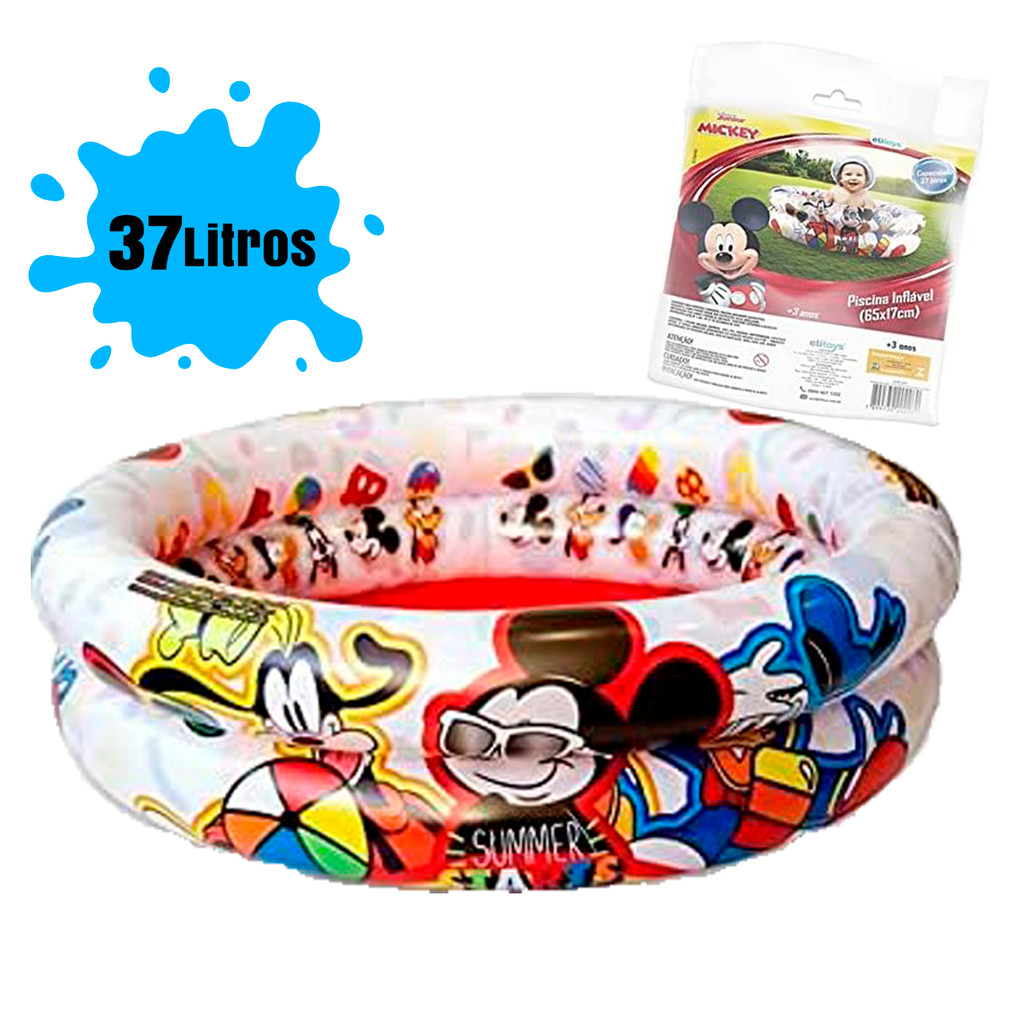 Piscina Infantil Mickey Inflável Criança 37 litros