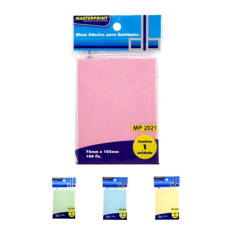 Bloco Adesivo para Anotações 76x102mm com 100 Fo