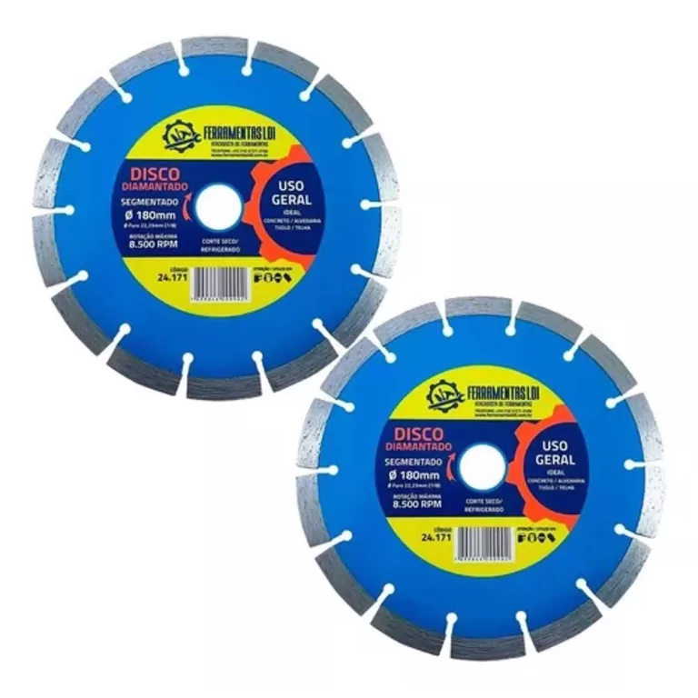 2 Disco Diamantado De Corte 7 180mm Segmentado 22m