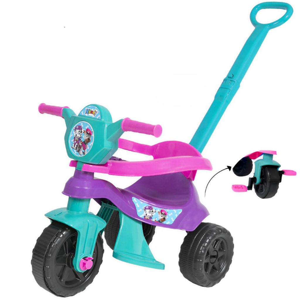 Motoca Triciclo Kendy Vilotrol Infantil Patrulha Canina Proteção Menino Menina Bebes Proteção