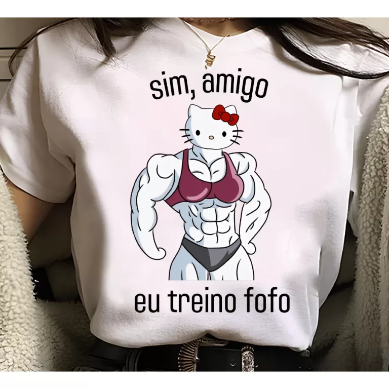 Camiseta Feminina Hello Kitty | Sim Amigo Eu Trein