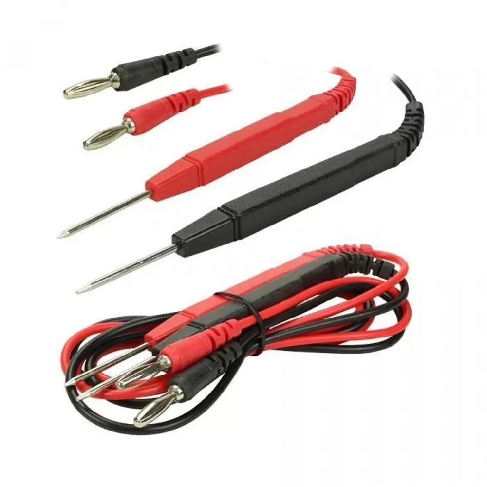Cabo Teste Ponta de prova 180 Graus 1000v 80cm Universal P/ Multimetro Amperímetro