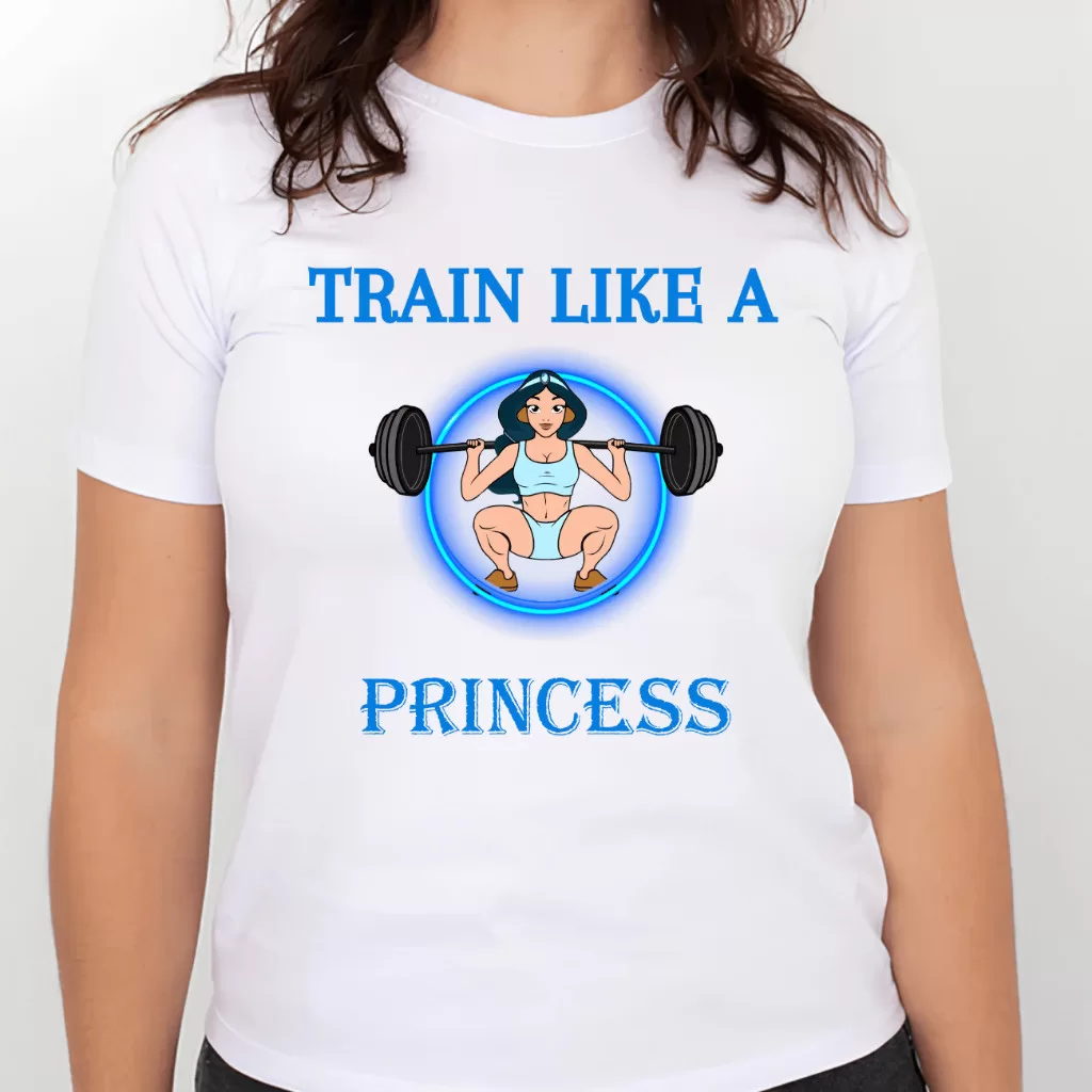Camiseta feminina  Treino Academia – Train Like princess maromba musculação academia