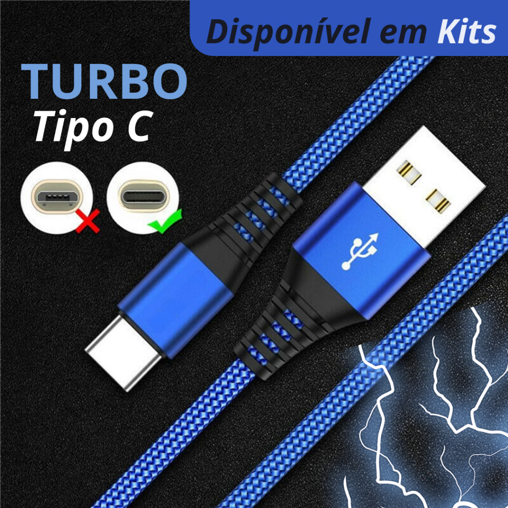 Cabo de Carregador Usb-c Antiquebra 2 Metros Tipo C