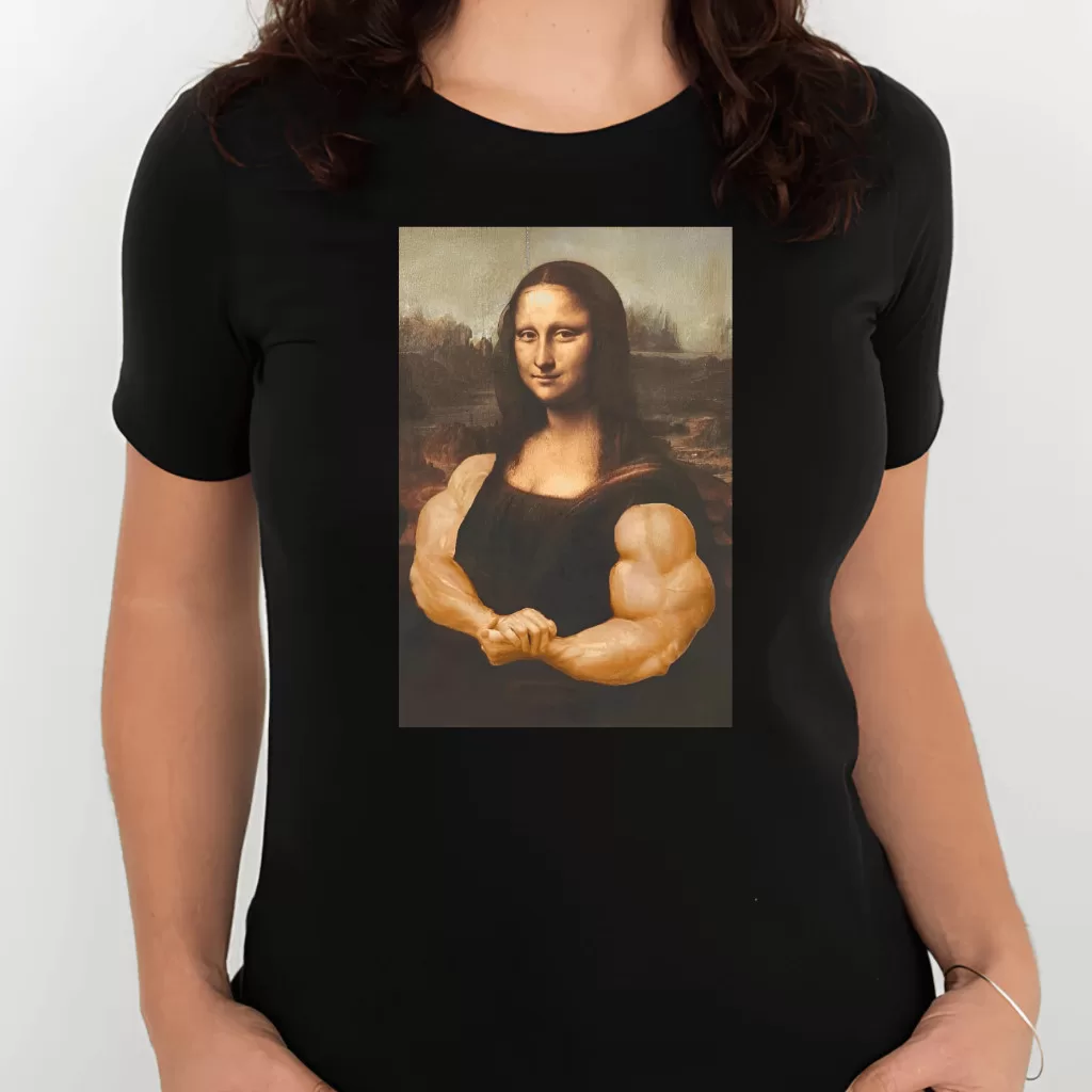 Camiseta Meme Maromba Academia Musculação – Monalisa bodybuilder – Envio Imediato