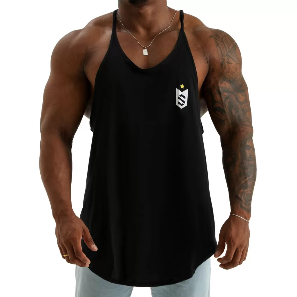 Regata Machão Masculina Preta Logo Soldiers Roupas Fitness Maromba Academia Soldiers Nutrition
