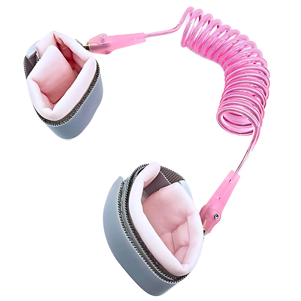 Pulseira Segurança Guia Pulso Infantil Com Velcro Rosa Castela