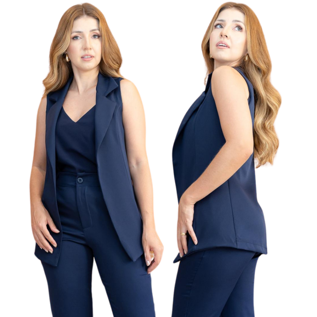 Colete Feminino Max Alfaiataria Longo Social Elegante, Chique, Formal Para Trabalho