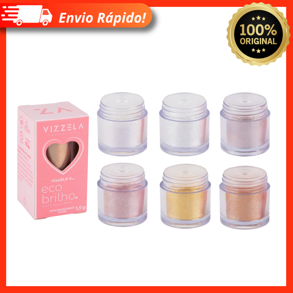 Ecobrilho Vizzela Ela É – Lançamento 100% Original – Brilho Para os Olhos Glitter Maquiagem Crystals