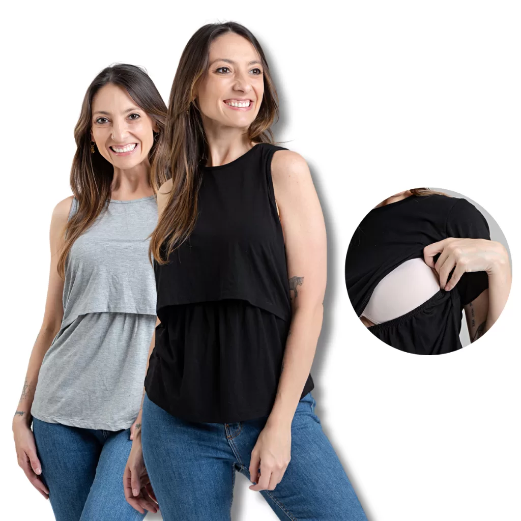 Kit 2 Blusa Amamentação Regata Soltinha Premium Camiseta Gestante Feminina