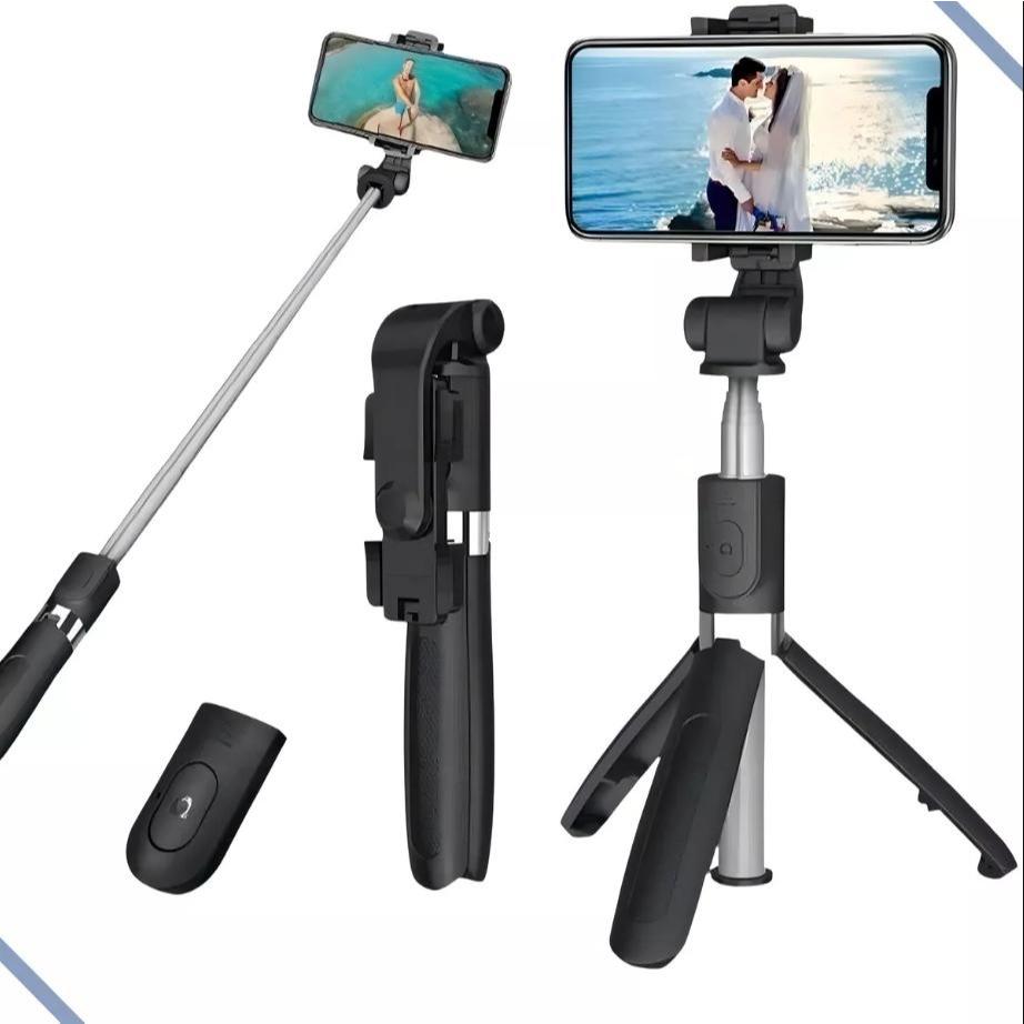 Tripé Bastão de Selfie com Controle Bluetooth  Leve, Compacto e Versátil