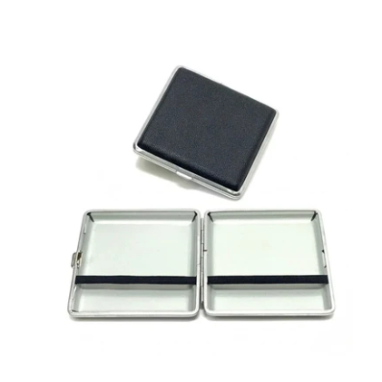 Case Metal com Couro Preto