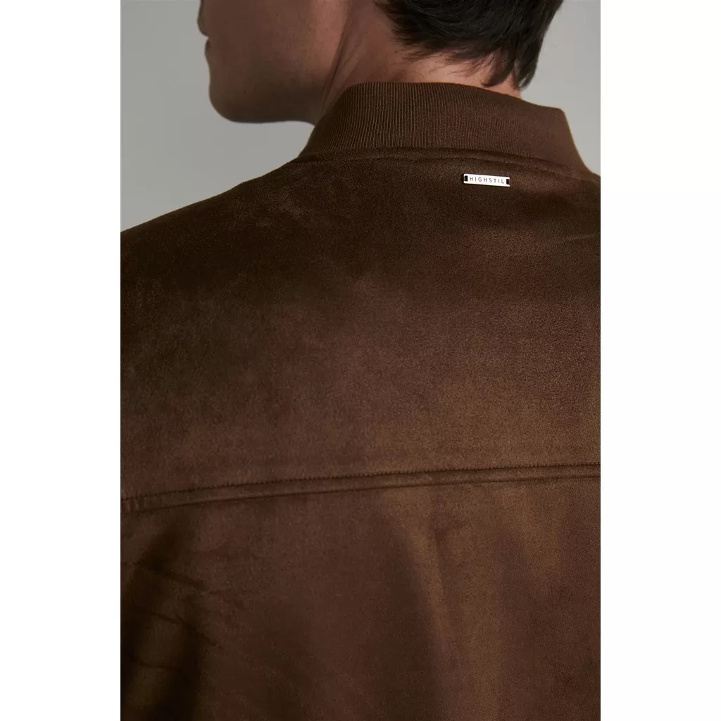 Jaqueta Bomber Suede – Marrom Avermelhado