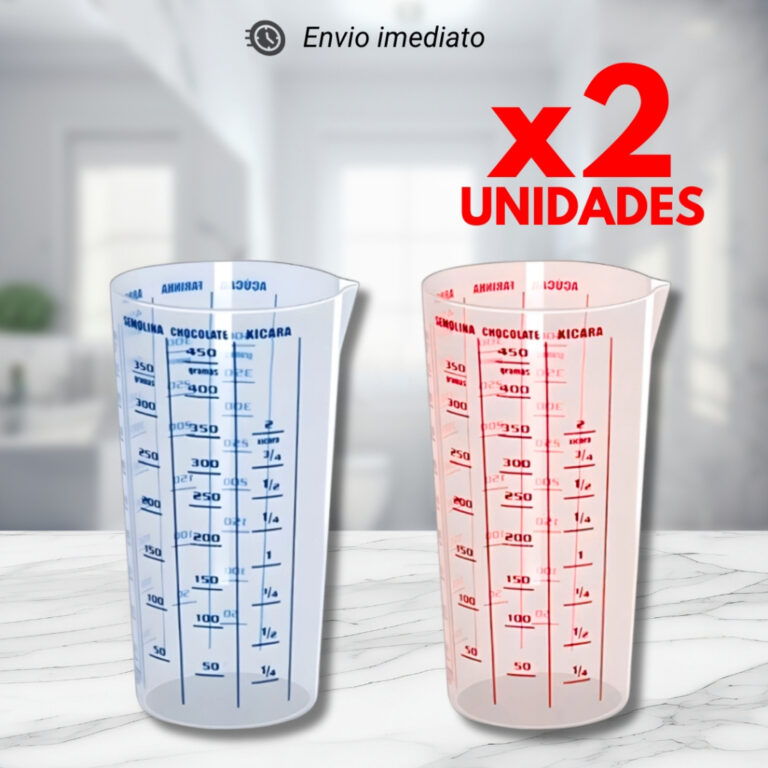 Kit 2 Copo Plástico Graduado Dosador Receitas par