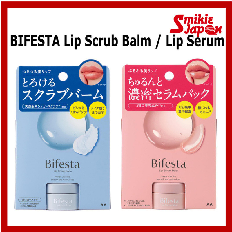 MANDOM BIFESTA Lip Scrub Balm 10g Serum Pack 8g Para Lábios Hidratados Suaves
