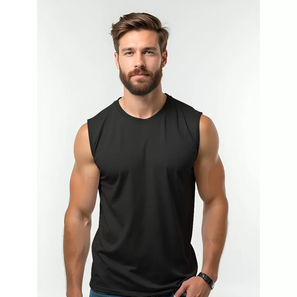 Camiseta Dry Fit Masculina UV 50+ Preta Academia Corrida Treino Casual