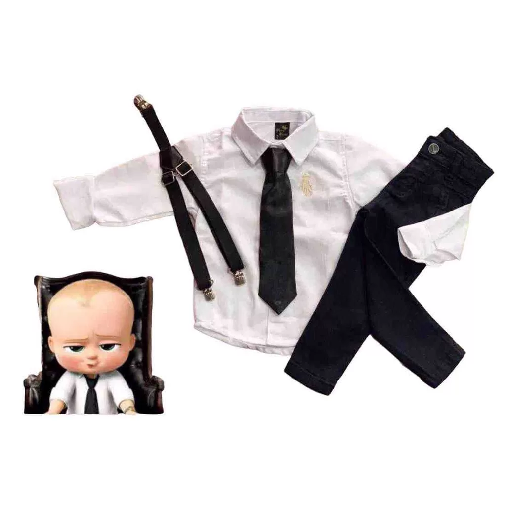 Conjunto Longo Poderoso Chefinho Básico com Gravata Infantil