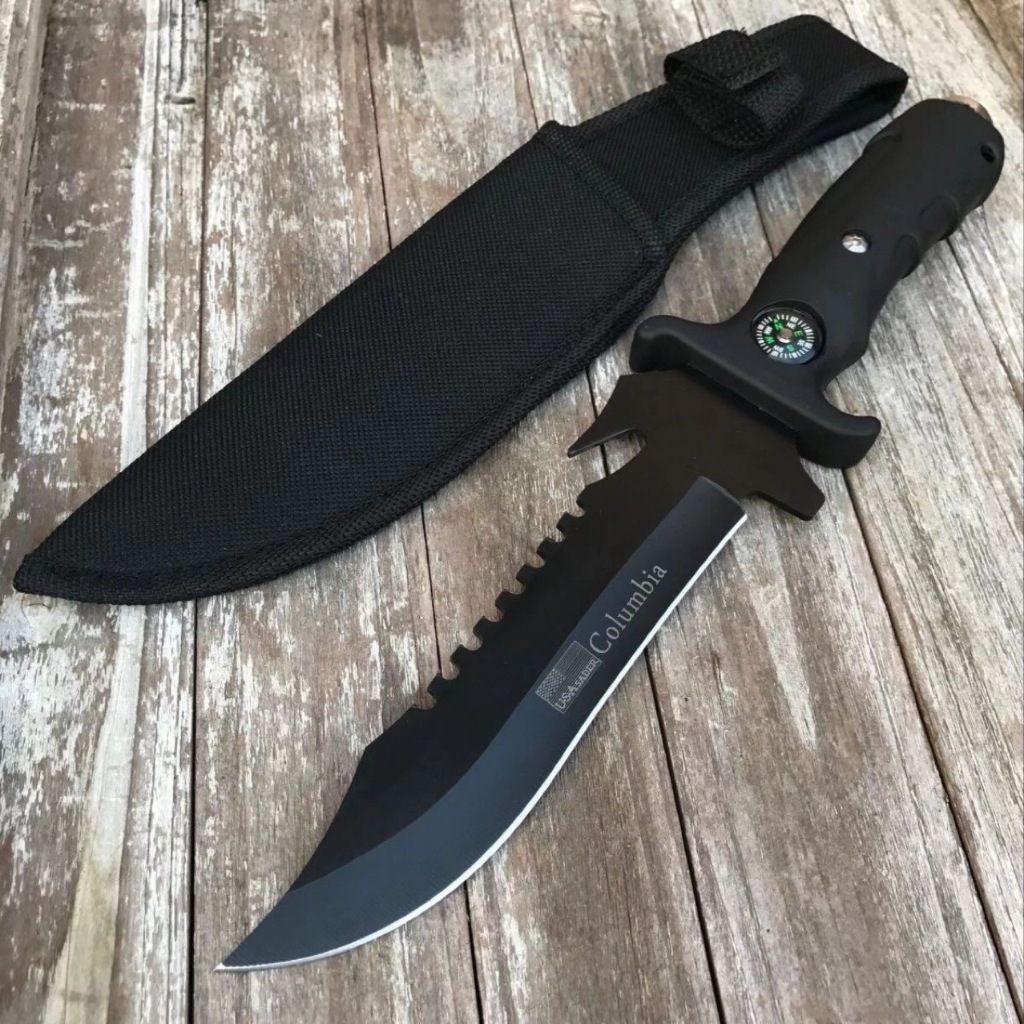 Faca de sobrevivência de acampamento ao ar livre 9,8 cm-aço 8cr13mov60hrc, bainha portátil