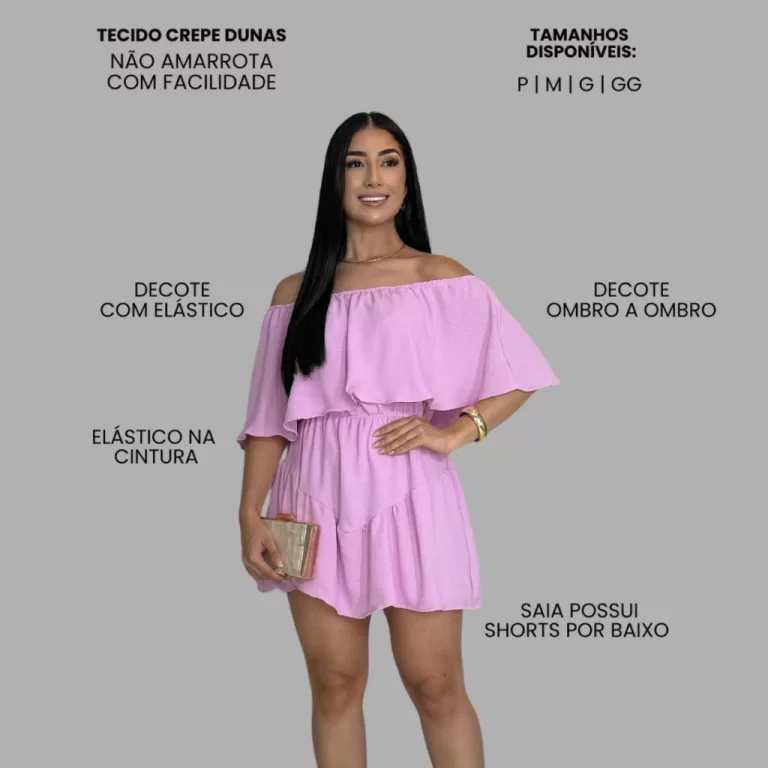 Macacão Feminino Conjunto Feminino Short Saia