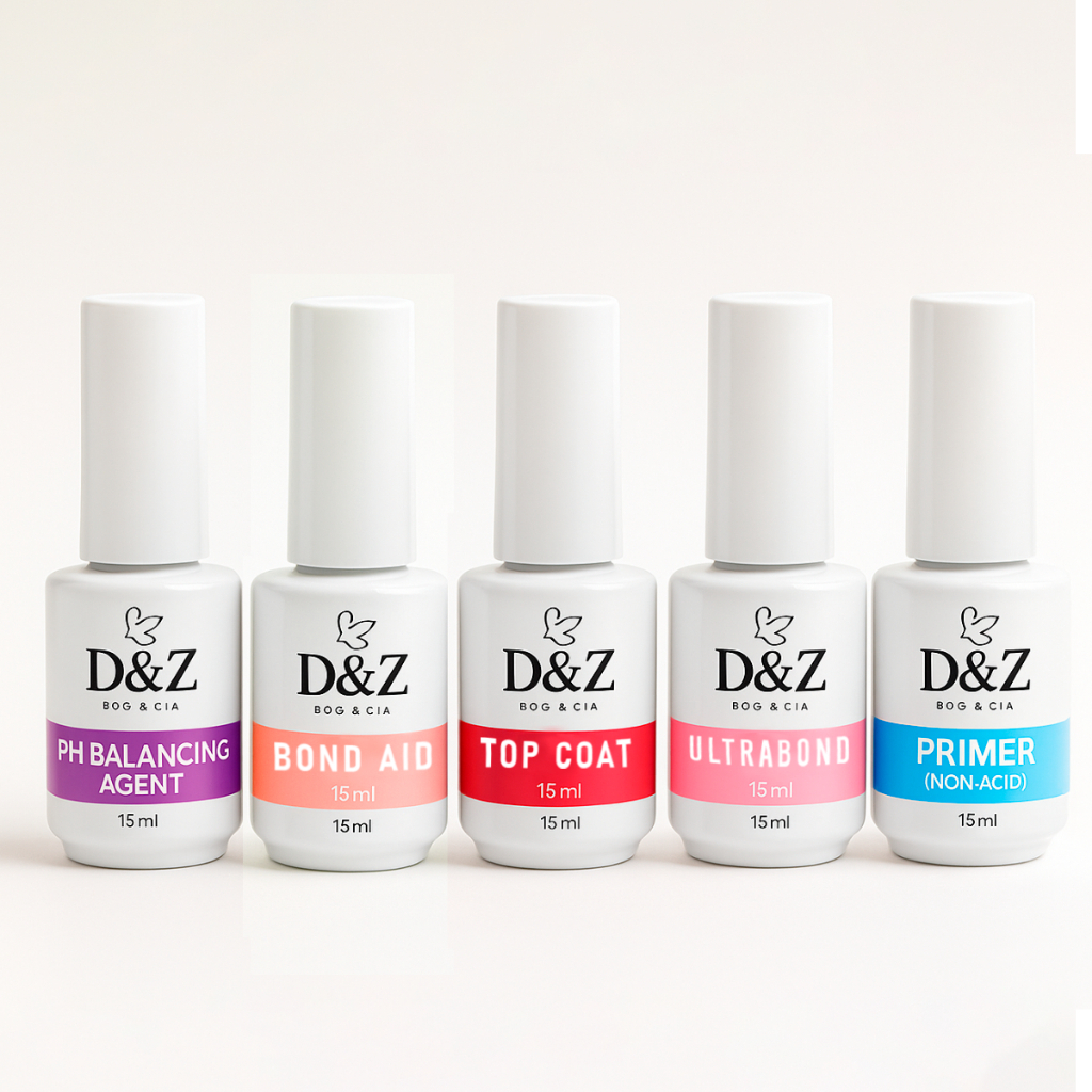 Kit 5 Preparadores Fan Linha Completa Top coat , Primer , PH , Base Coat, Primer Nacido 14ml Unhas G