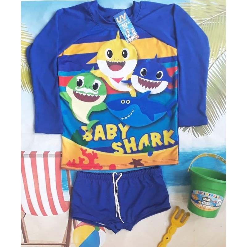 conjunto termico praia e piscina baby shark tam  8.10 anos